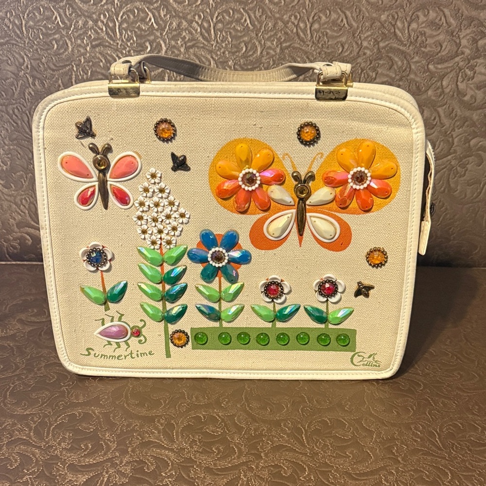 Chic Butterfly and Floral Laptop Bag